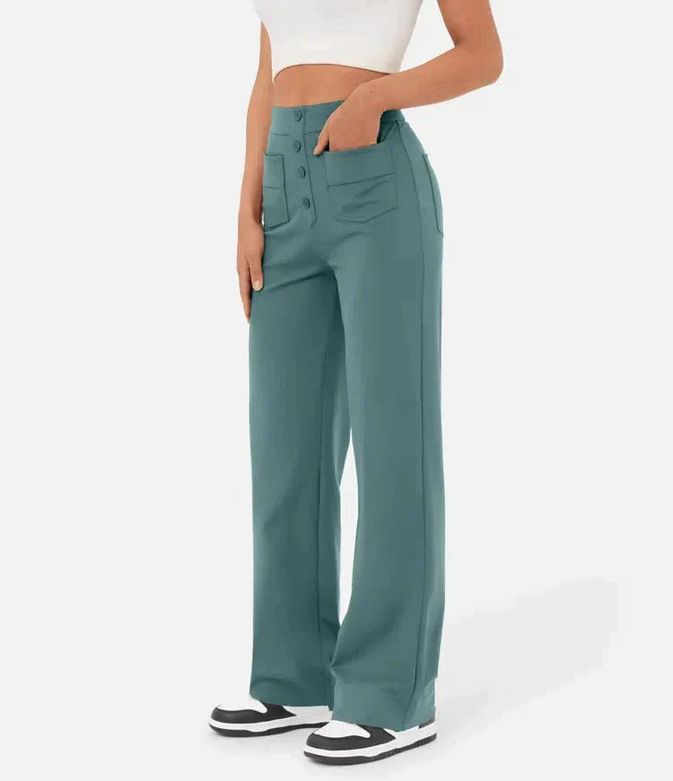 Aurélien | High-Waisted Elastic Casual Trousers for Miss