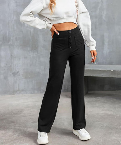 Aurélien | High-Waisted Elastic Casual Trousers for Miss