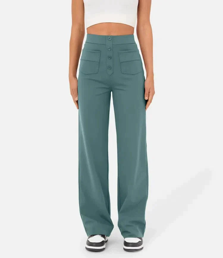 Aurélien | High-Waisted Elastic Casual Trousers for Miss