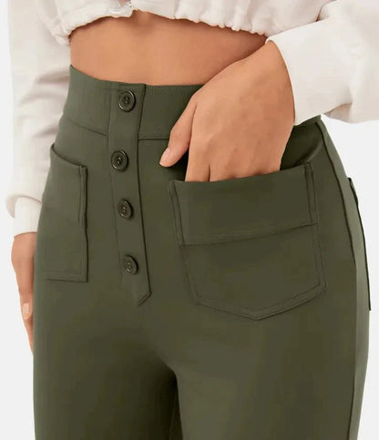 Aurélien | High-Waisted Elastic Casual Trousers for Miss