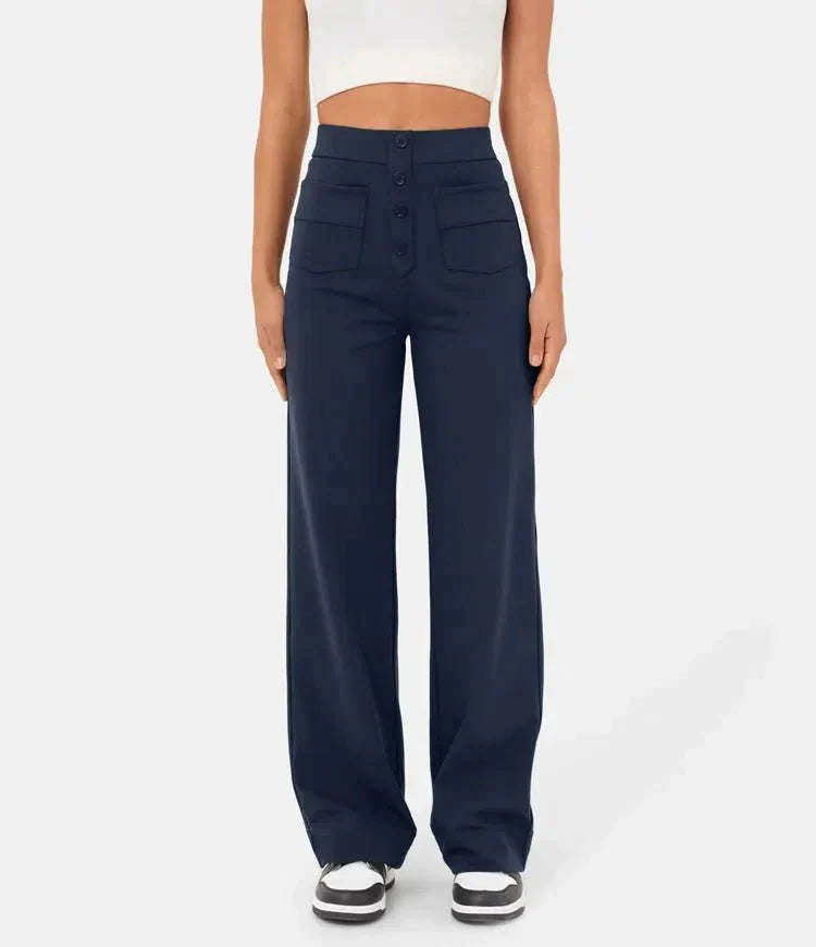 Aurélien | High-Waisted Elastic Casual Trousers for Miss