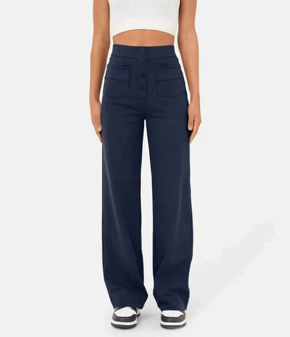 Aurélien | High-Waisted Elastic Casual Trousers for Miss
